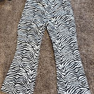 Zebra flare leg pants